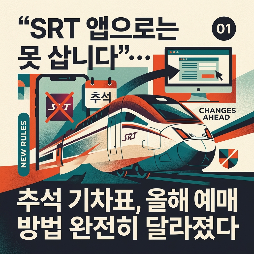 ai thumbnail poster SRT 앱으로는 못 삽니다… 추석 기차표 올해 예매 방법 완전히 달라졌다 1788492343